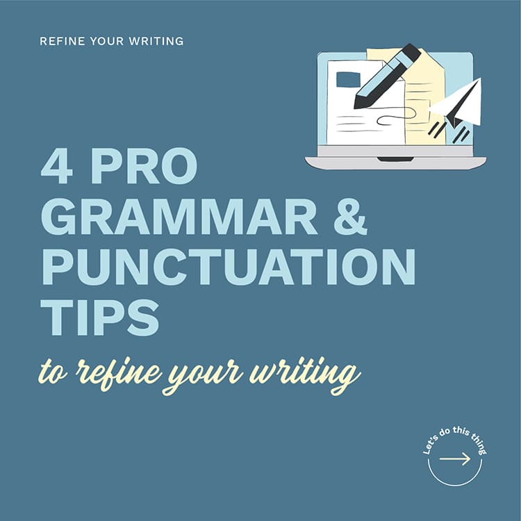 image text of grammar and puntuacion tips